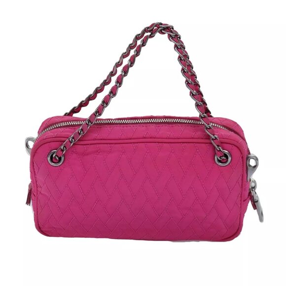 PRADA Chain Hand Bag Nylon Pink Auth - Picture 4 of 16